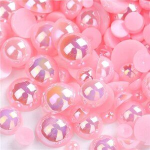 Dowarm 1000 Pieces Flatback Half Pearls, 4mm 6mm 8mm 10mm 12mm 14mm, Mix Size